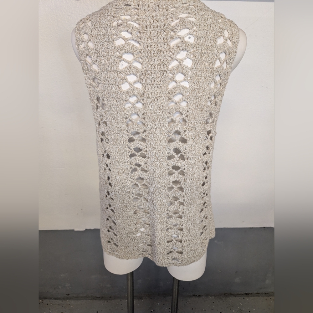 Vest Crochet Sleeveless Vest with Front Tie Bohemian Cottagecore Style